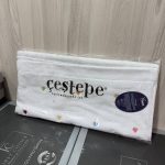 Рушник Cestepe для обличчя білий з рожевими сердечками, губами та бантиками, 50x90 см