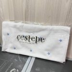 Рушник Cestepe для обличчя білий з рожевими сердечками, губами та бантиками, 50x90 см