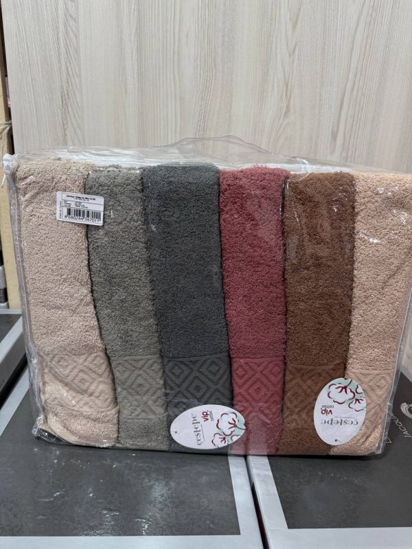 Рушники бані Cestepe 70×140 (6 шт), пастельні кольори
