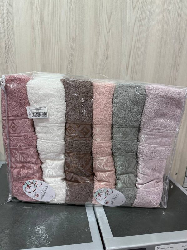 Рушники бані Cestepe 70×140 (6 шт), пастельні кольори