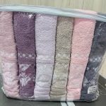 Набір рушників Febo VIP Cotton 70×140 см, 6 штук, махрові, з візерунком, Туреччина