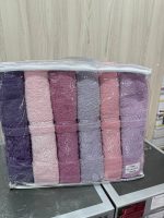 Набір рушників Febo VIP Cotton 70×140 см, 6 штук, махрові, з візерунком, Туреччина