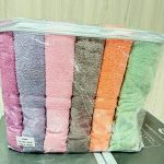 Набір рушників Febo VIP Cotton 70×140 см, 6 штук, махрові, з візерунком, Туреччина