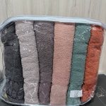 Набір рушників Febo VIP Cotton 70×140 см, 6 штук, махрові, з візерунком, Туреччина
