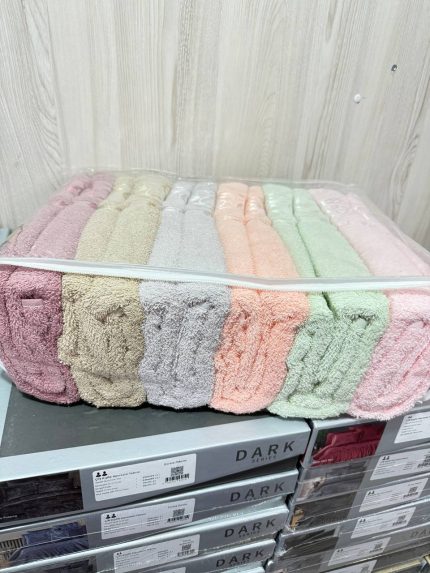 Банний рушник Cestepe 80x150 см, щільність 850 г/м², рожевий і кремовий колір, Туреччина