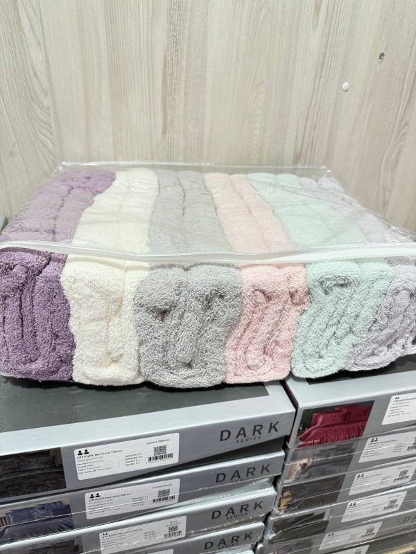 Банний рушник Cestepe 80x150 см, щільність 850 г/м², рожевий і кремовий колір, Туреччина