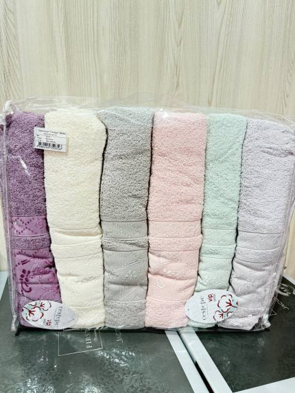 Банний рушник Cestepe 80x150 см, щільність 850 г/м², рожевий і кремовий колір, Туреччина