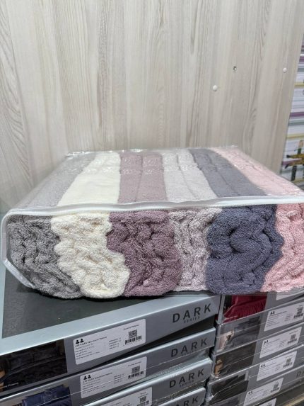 Банний рушник Cestepe 80x150 см, щільність 850 г/м², рожевий і кремовий колір, Туреччина