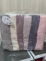 Банний рушник Cestepe 80x150 см, щільність 850 г/м², рожевий і кремовий колір, Туреччина