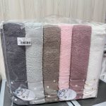 Банний рушник Cestepe 80x150 см, щільність 850 г/м², рожевий і кремовий колір, Туреччина