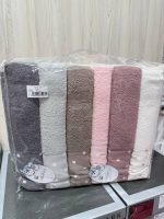 Банний рушник Cestepe 80x150 см, щільність 850 г/м², рожевий і кремовий колір, Туреччина