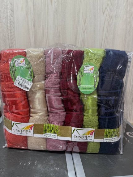 Бамбукові рушники Cestepe 70x140 см, 100% бамбук, серії SAREV і CARMINA, з візерунком