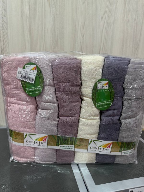 Бамбукові рушники Cestepe 70x140 см, 100% бамбук, серії SAREV і CARMINA, з візерунком