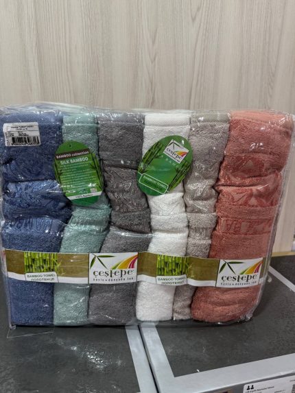 Бамбукові рушники Cestepe 70x140 см, 100% бамбук, серії SAREV і CARMINA, з візерунком