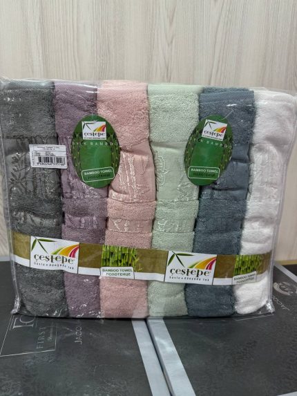 Бамбукові рушники Cestepe 70x140 см, 100% бамбук, серії SAREV і CARMINA, з візерунком