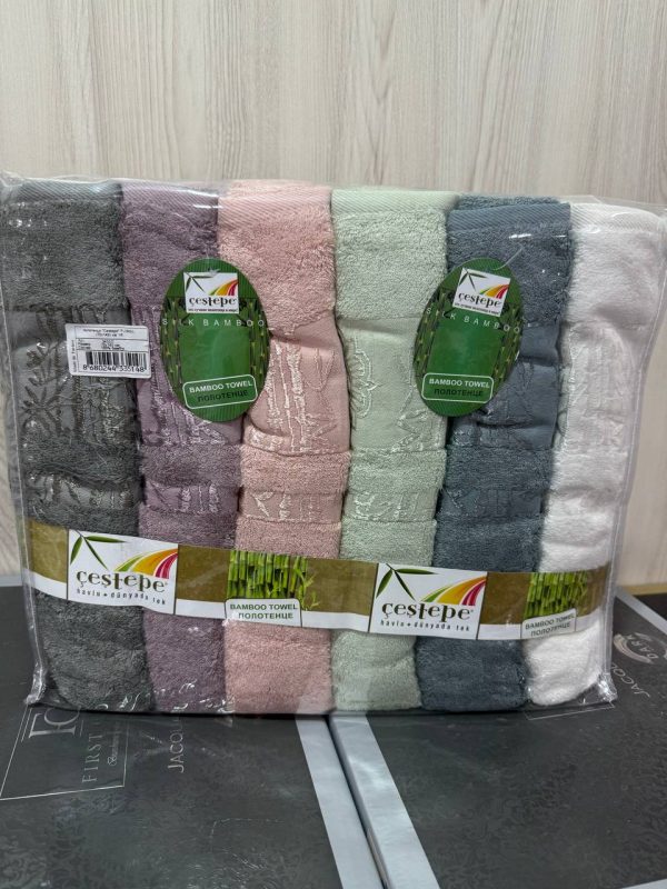 Бамбукові рушники Cestepe 70x140 см, 100% бамбук, серії SAREV і CARMINA, з візерунком