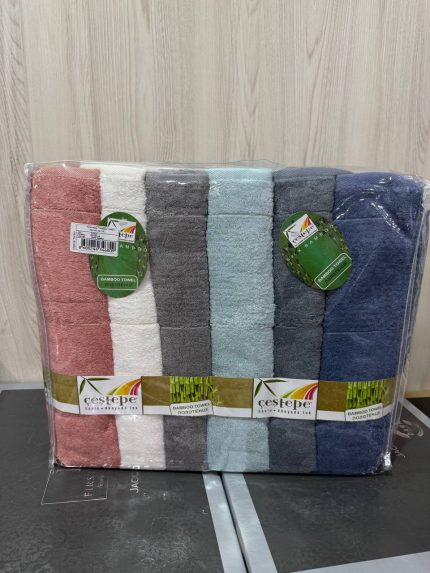 Бамбукові рушники Cestepe 70x140 см, 100% бамбук, серії SAREV і CARMINA, з візерунком