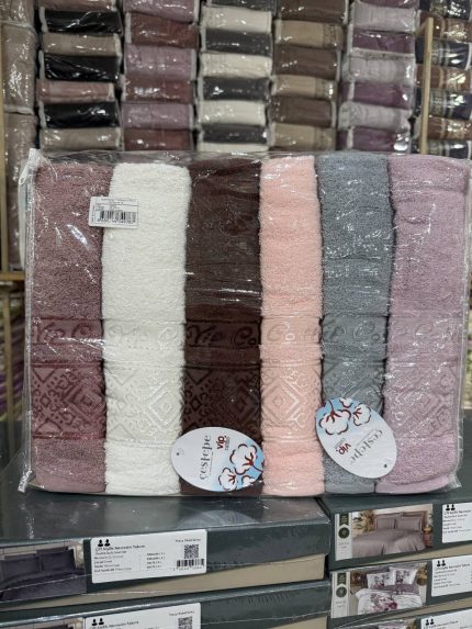 Набір рушників Cestepe 70×140 см, 6 штук, махрові, 100% бавовна, Туреччина