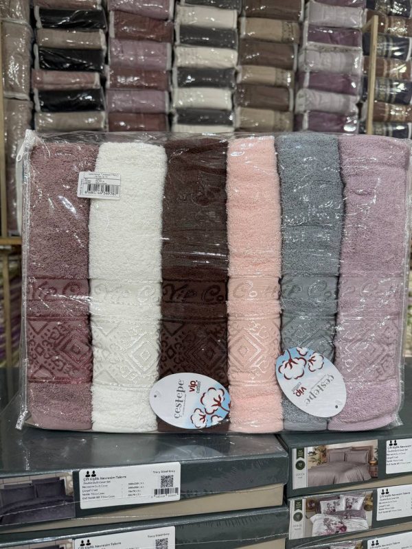 Набір рушників Cestepe 70×140 см, 6 штук, махрові, 100% бавовна, Туреччина