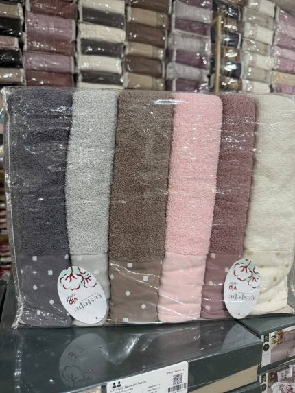 Набір рушників Cestepe 70×140 см, 6 штук, махрові, 100% бавовна, Туреччина