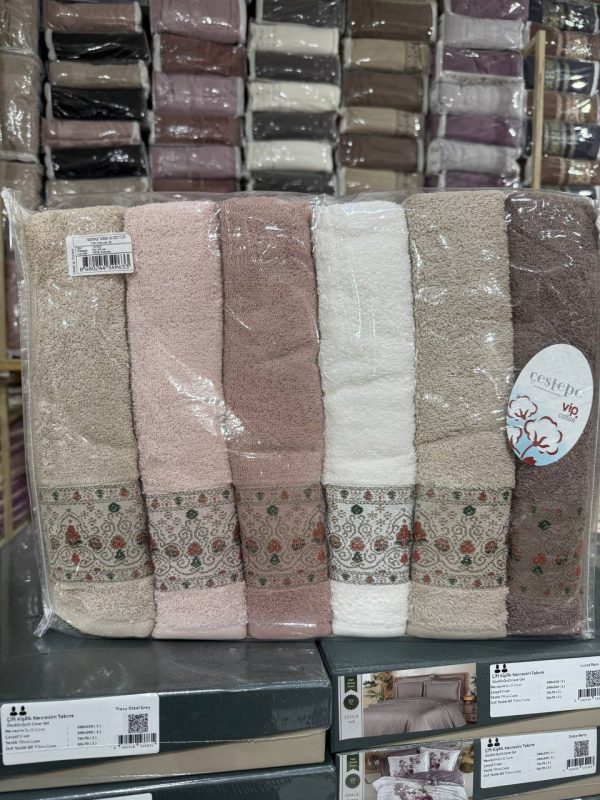 Набір рушників Cestepe 70×140 см, 6 штук, махрові, 100% бавовна, Туреччина