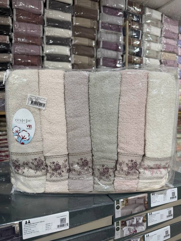 Набір рушників Cestepe 70×140 см, 6 штук, махрові, 100% бавовна, Туреччина