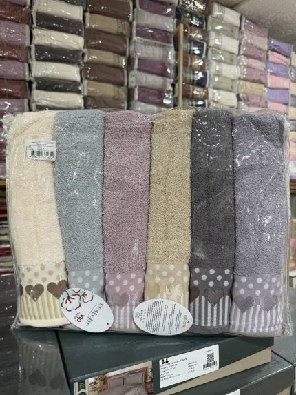 Набір рушників Cestepe 70×140 см, 6 штук, махрові, 100% бавовна, Туреччина
