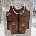 Набір рушників Gülcan махрових у подарунковій коробці, рожевий колір, 2 шт