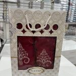 Набір рушників Gülcan махрових у подарунковій коробці, рожевий колір, 2 шт