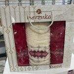Набір махрових рушників Merzuka з вишивкою в подарунковій коробці, 3 шт