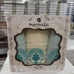 Набір махрових рушників Merzuka з вишивкою в подарунковій коробці, 3 шт