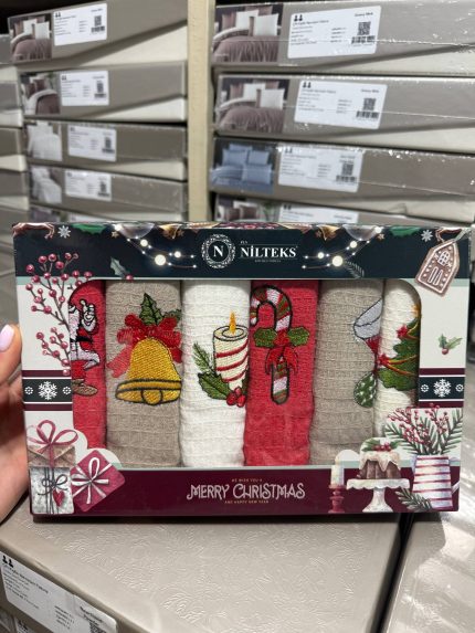 новорічні кухонні рушники Nilteks Merry Christmas