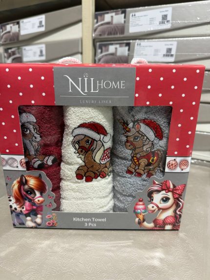новорічні кухонні рушники Nil Home Merry Pony