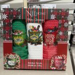Новорічні кухонні рушники Nil Home Merry Christmas, набір 3 шт, вафельна бавовна