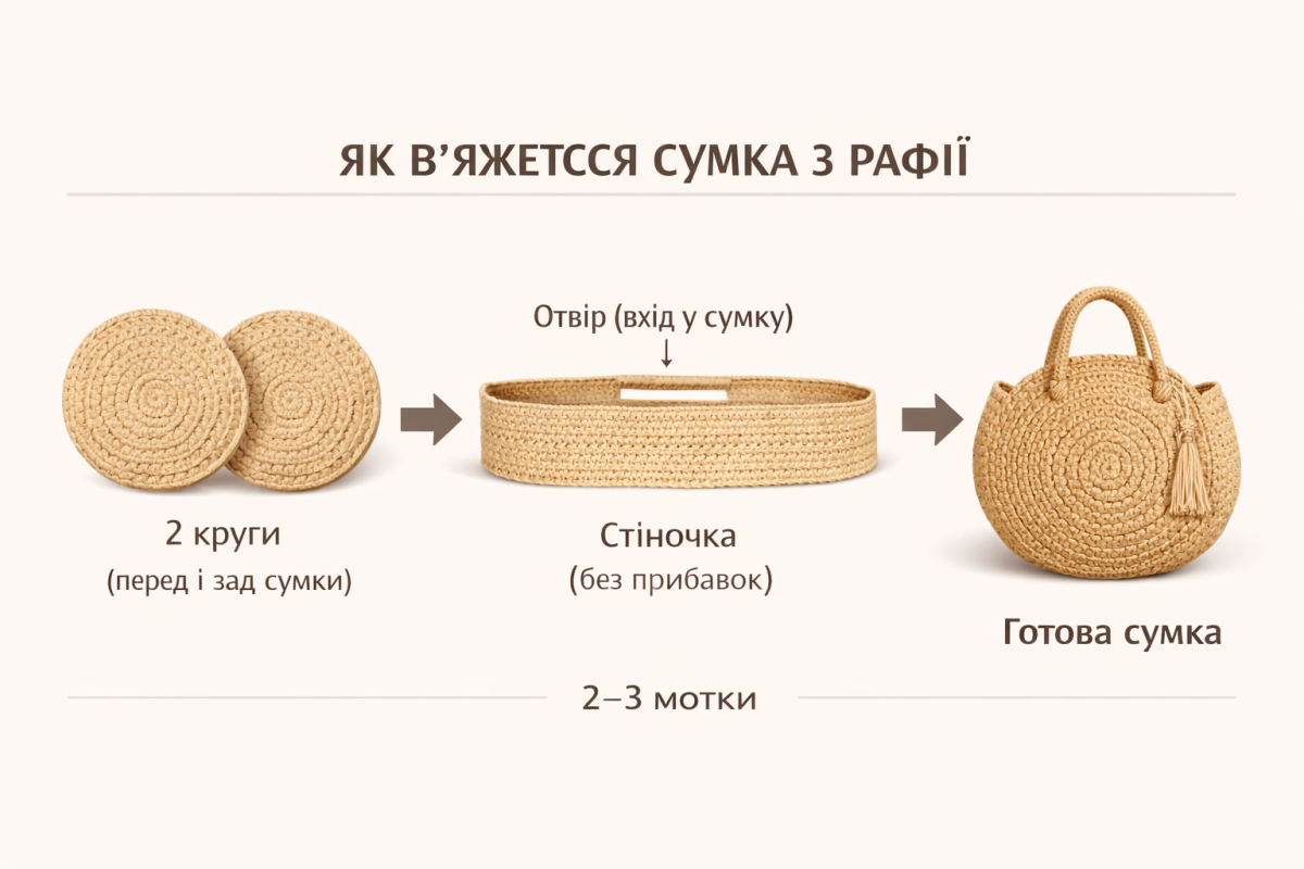 👜 Сумка з рафії: як зв’язати трендову модель своїми руками (повна схема)