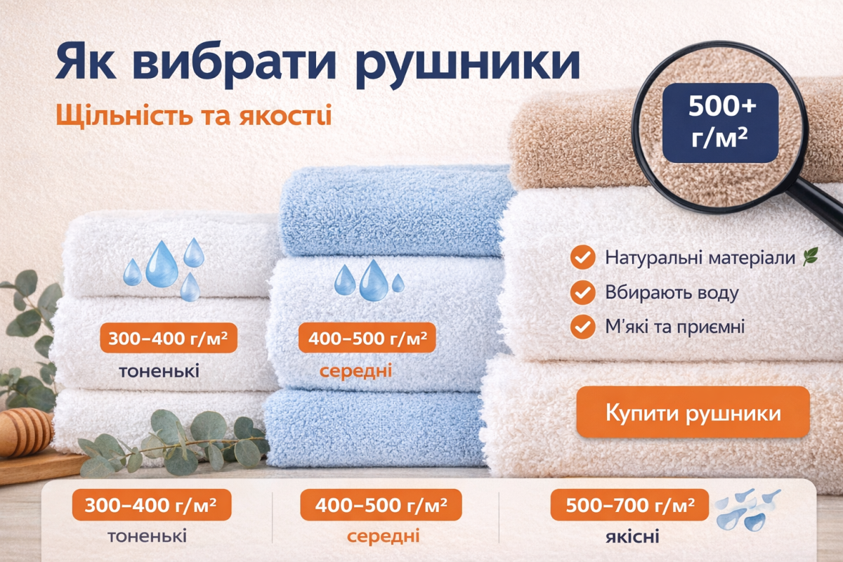 як вибрати рушники щільність рушників приклад