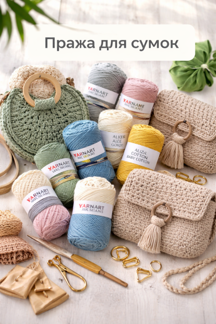 пряжа для сумок гачком YarnArt Macrame та Cotton Gold