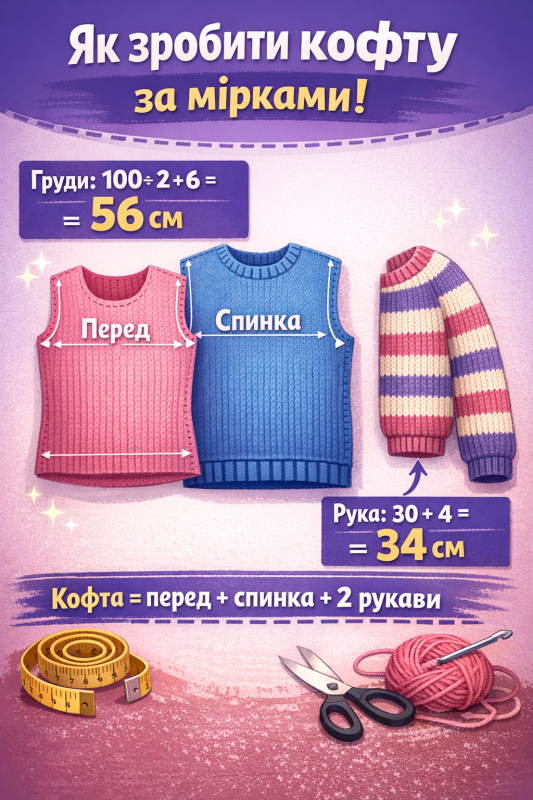 як зв’язати кофту формула розрахунок кофти