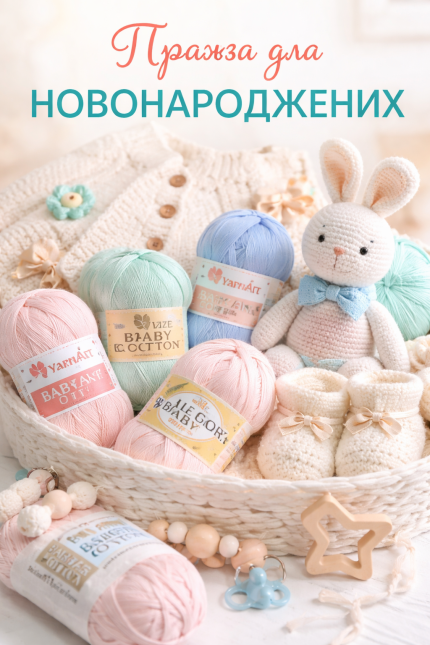 пряжа для новонароджених м’яка дитяча пряжа купити в Україні