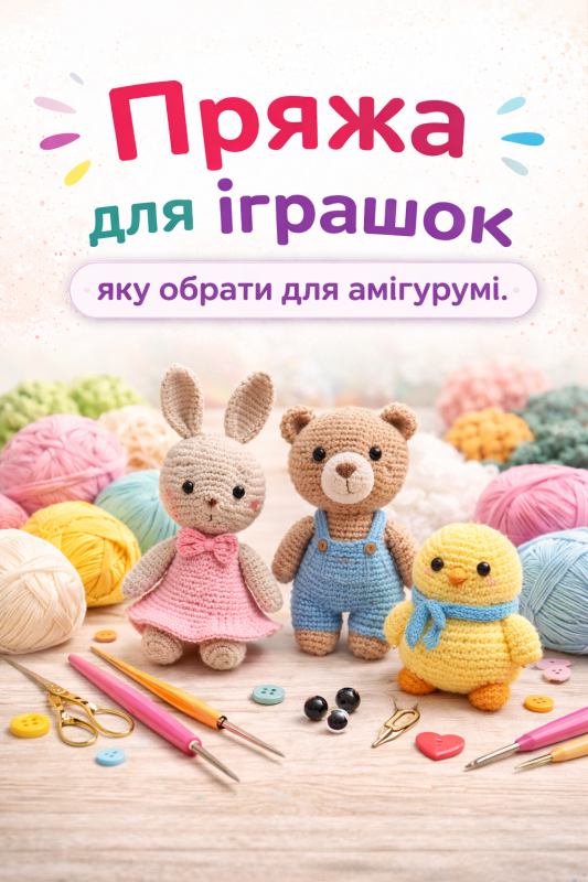 Пряжа для іграшок амігурумі – м’яка пряжа для в’язання дитячих іграшок