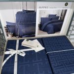 Сатиновий комплект постільної білизни La Romano Rodel Navy Blue Євро